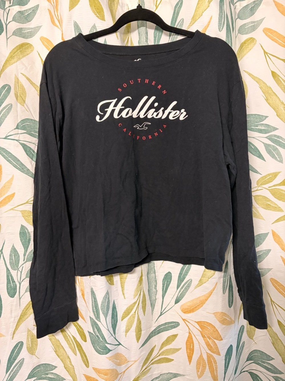 Hollister Black Long-Sleeve Logo Tee